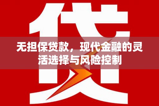 农安无担保贷款，现代金融的灵活选择与风险控制