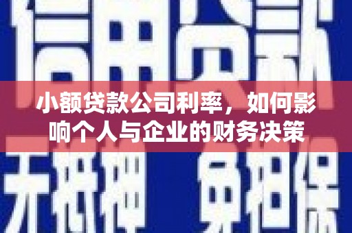 农安小额贷款公司利率，如何影响个人与企业的财务决策