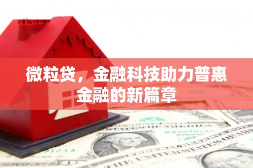 农安微粒贷，金融科技助力普惠金融的新篇章